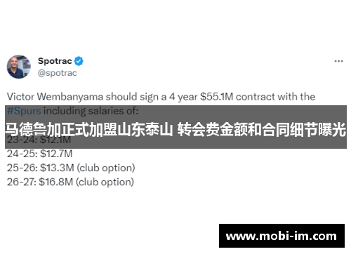 马德鲁加正式加盟山东泰山 转会费金额和合同细节曝光