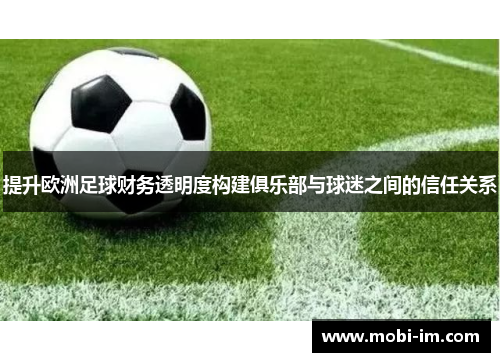 提升欧洲足球财务透明度构建俱乐部与球迷之间的信任关系 提升欧洲足球财务透明度构建俱乐部与球迷之间的信任关系